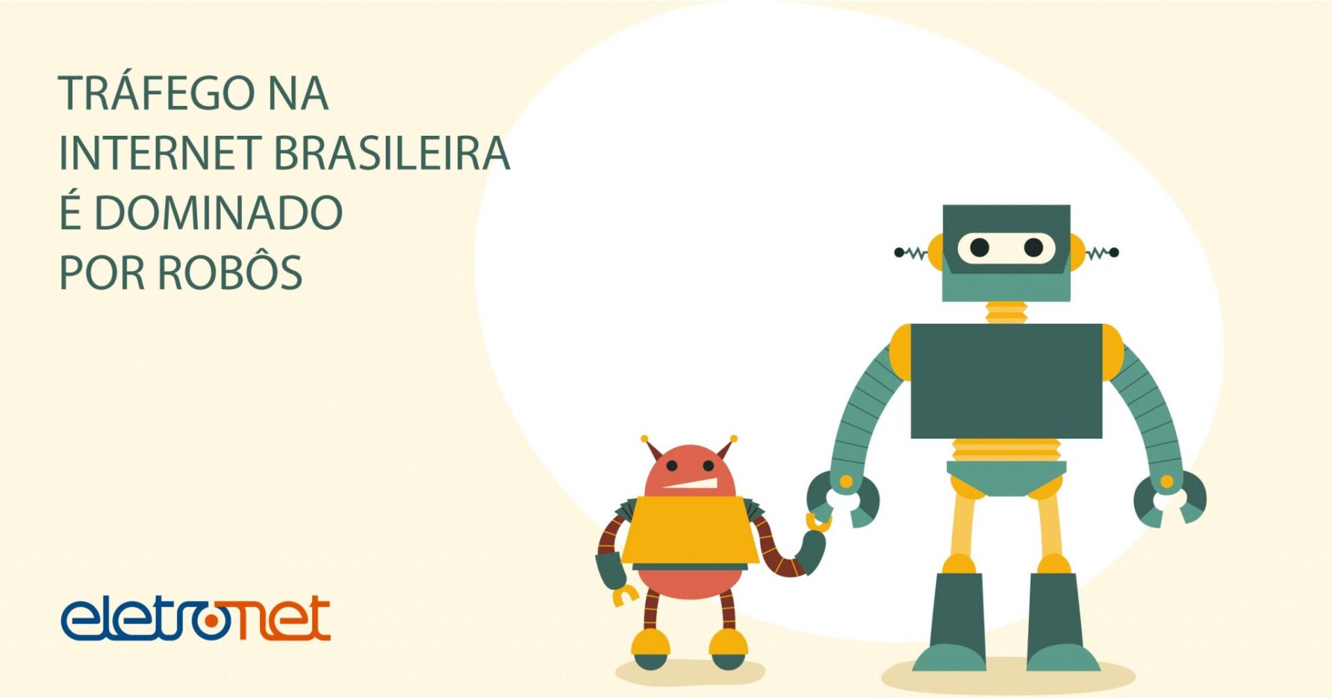 Imagem de um robô ilustrando o tráfego na internet